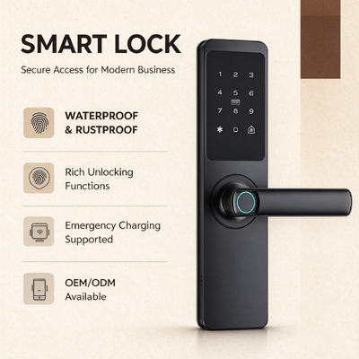Premium Grade New Design Factory Direct Supply Aluminum Alloy Keyless Smart Lock Fingerprint Password Tuya App Anti Peep Access Lock for House Front Door 561