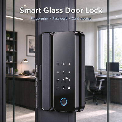 ELA Factory Price Fingerprint RFID Card Keyless Smart Glass Door Lock for Home