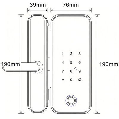 ELA Best Price Smart Glass Door Lock Fingerprint Password Keyless Entry for Commercial
