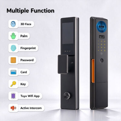 Popular and High Quality CNC Aluminum Alloy Material 3D Face Smart Digital Lock with Multiple Functions for Home Use