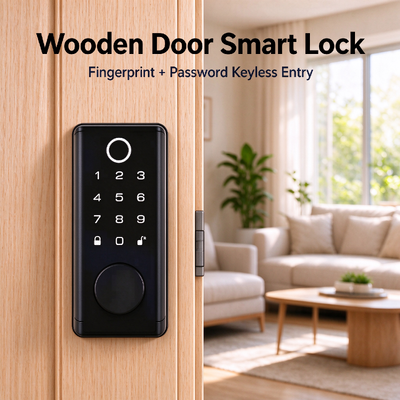 ELA Best Price Electronic Wooden Door Smart Lock Fingerprint Password for Home