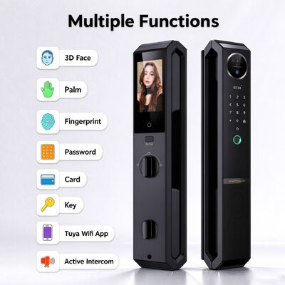 High Security Aluminum Alloy Material 3D Face Smart Digital Lock with Multiple Unlock Methods for Home Use