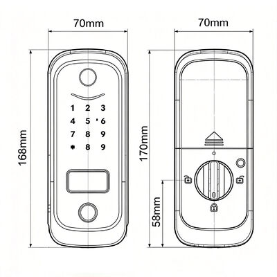 ELA Hot Sale Password Fingerprint RFID Door Lock with Doorbell for Home