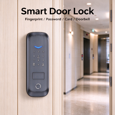 ELA Hot Sale Password Fingerprint RFID Door Lock with Doorbell for Home