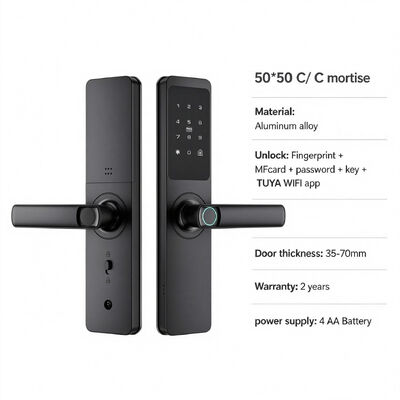 High Quality Multi-functional Aluminum Alloy Material Smart Digital Lock with 2 Years Warranty for Small Wooden Door