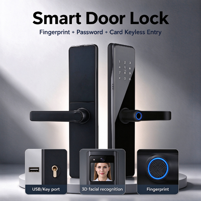 Factory Price Smart Digital Door Lock with Fingerprint for Front Door 3D Face Recognition