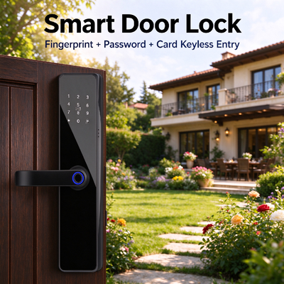 Aluminum Alloy Top Rated Fingerprint Smart Door Lock Keyless Entry for Villa