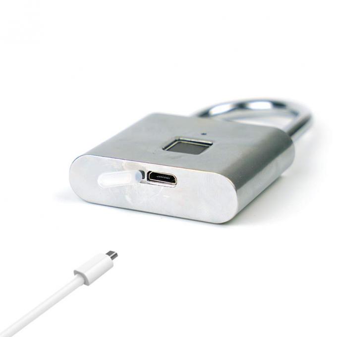 Rainproof USB Smart Rim Lock / Biometric Padlock Rechargeable Lock