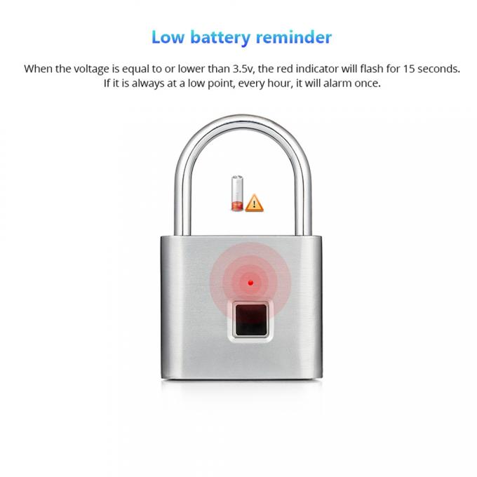 Rainproof USB Smart Rim Lock / Biometric Padlock Rechargeable Lock
