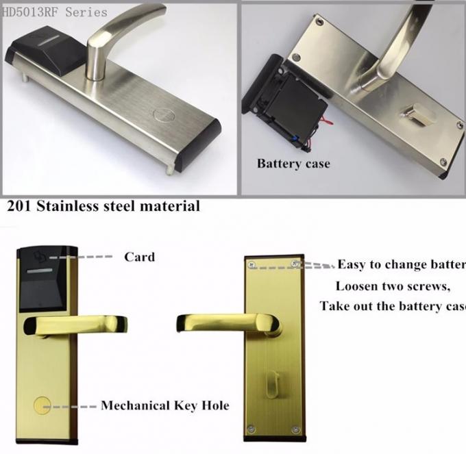 Stainless Steel Electronic Card Key Door Lock / RFID Access Control ...